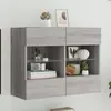 vidaXL Meuble TV mural avec lumières LED sonoma gris 78,5x30x60,5 cm