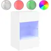 vidaXL Meuble TV mural avec lumières LED blanc 40x30x60,5 cm