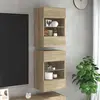vidaXL Meubles TV muraux lumières LED 2 pcs chêne sonoma 40x30x60,5 cm