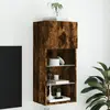 vidaXL Meuble TV avec lumières LED chêne fumé 40,5x30x90 cm