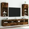 vidaXL Meubles TV avec lumières LED 2 pcs chêne fumé 40,5x30x90 cm