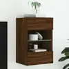 vidaXL Meuble TV mural avec lumières LED chêne marron 40x30x60,5 cm
