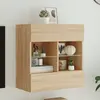 vidaXL Meuble TV mural avec lumières LED chêne sonoma 58,5x30x60,5 cm