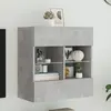 vidaXL Meuble TV mural avec lumières LED gris béton 58,5x30x60,5 cm