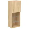 vidaXL Meuble TV avec lumières LED chêne sonoma 40,5x30x102 cm