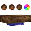 vidaXL Table basse avec lumières LED chêne fumé 85x55x31 cm
