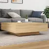 vidaXL Table basse avec lumières LED chêne sonoma 100x100x31 cm