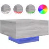 vidaXL Table basse avec lumières LED sonoma gris 55x55x31 cm