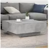 vidaXL Table basse gris béton 80x80x31 cm bois d'ingénierie
