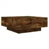 vidaXL Table basse avec lumières LED chêne fumé 80x80x31 cm