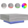 vidaXL Table basse avec lumières LED sonoma gris 80x80x31 cm