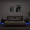 vidaXL Tables de chevet murales avec lumières LED 2 pcs noir