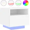 vidaXL Table de chevet avec lumières LED blanc 40x39x37 cm