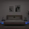 vidaXL Armoires de chevet avec lumières LED 2 pcs blanc 40x39x37 cm