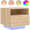 vidaXL Table de chevet avec lumières LED chêne sonoma 40x39x37 cm