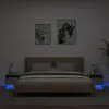 vidaXL Armoires de chevet avec lumières LED 2 pcs gris béton