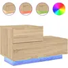 vidaXL Table de chevet avec lumières LED chêne sonoma 70x36x40,5 cm