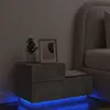 vidaXL Table de chevet avec lumières LED gris béton 70x36x40,5 cm