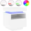 vidaXL Armoire de chevet avec lumières LED blanc 40x39x48,5 cm