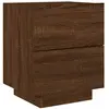 vidaXL Armoire de chevet et lumières LED chêne marron bois ingénierie