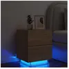 vidaXL Armoire de chevet avec lumières LED chêne sonoma