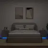 vidaXL Armoires de chevet et lumières LED 2 pcs gris béton