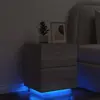 vidaXL Armoire de chevet et lumières LED sonoma gris bois d'ingénierie