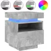 vidaXL Armoire de chevet avec lumières LED gris béton 40x39x48,5 cm