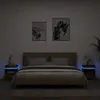 vidaXL Armoires de chevet avec lumières LED 2 pcs chêne fumé