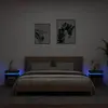 vidaXL Armoires de chevet avec lumières LED 2 pcs noir 40x39x48,5 cm