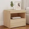 vidaXL Tables de chevet et lumières LED 2 pcs chêne sonoma 50x40x45 cm