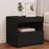 vidaXL Tables de chevet avec lumières LED 2 pcs noir 50x40x45 cm