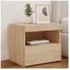 vidaXL Table de chevet avec lumières LED chêne sonoma 50x40x45 cm