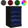 vidaXL Buffet avec lumières LED noir 41x37x67 cm