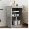 vidaXL Buffet avec lumières LED gris béton 41x37x67 cm