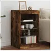 vidaXL Buffet avec lumières LED chêne fumé 41x37x67 cm