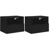 vidaXL Meubles TV muraux 2 pcs noir 40x30x30 cm bois d'ingénierie
