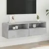 vidaXL Meuble TV mural gris béton 100x30x30 cm bois d'ingénierie