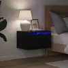 vidaXL Tables de chevet murales avec lumières LED 2 pcs noir