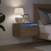 vidaXL Tables de chevet murales avec lumières LED 2 pcs chêne sonoma