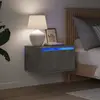 vidaXL Tables de chevet murales avec lumières LED 2 pcs gris béton