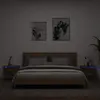 vidaXL Tables de chevet murales avec lumières LED 2 pcs chêne fumé