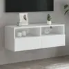 vidaXL Meuble TV mural blanc 80x30x30 cm bois d'ingénierie