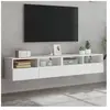 vidaXL Meubles TV muraux 2 pcs blanc 80x30x30 cm bois d'ingénierie