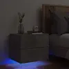 vidaXL Table de chevet murale avec lumières LED gris béton