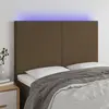 vidaXL Table de chevet murale avec lumières LED chêne fumé