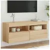 vidaXL Meuble TV mural avec lumières LED chêne sonoma 100x30x40 cm