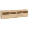 vidaXL Meubles TV muraux lumières LED 2 pcs chêne sonoma 80x30x40 cm