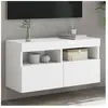 vidaXL Meuble TV mural avec lumières LED blanc 80x30x40 cm