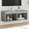 vidaXL Meuble TV avec lumières LED sonoma gris 80x30x30 cm